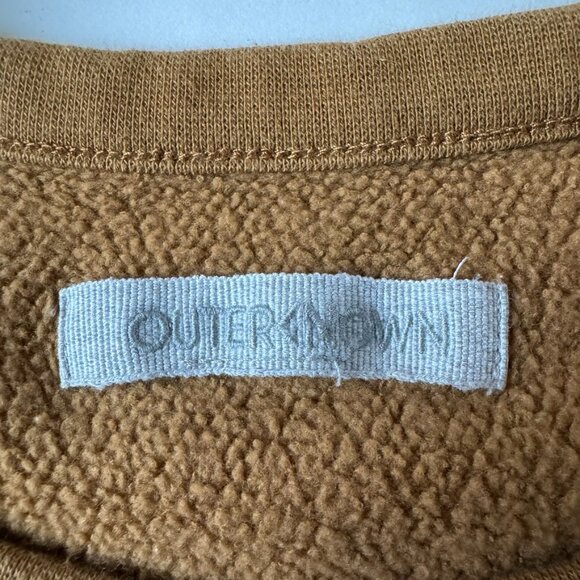 Outerknown Mens L Pullover Terry Cloth Burnt Yellow Sweatshirt High Tide Mustard - Picture 2 of 6